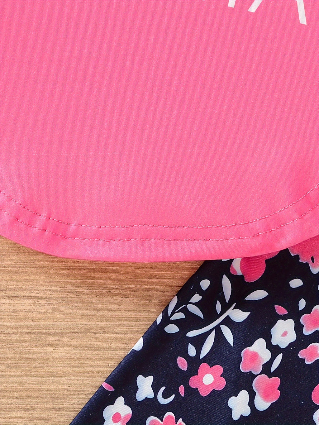 2pcs Girls' Clothing Party Slogan Large Glasses Print Pattern Drop Shoulder Irregular Hem Design Loose Short Sleeve T-Shirt + Floral Print Skinny Nine-Tenths Bottoms Set Girls' Summer Outfit Holiday Gift Girls' Fashion Casual - The Superior Findings Depot