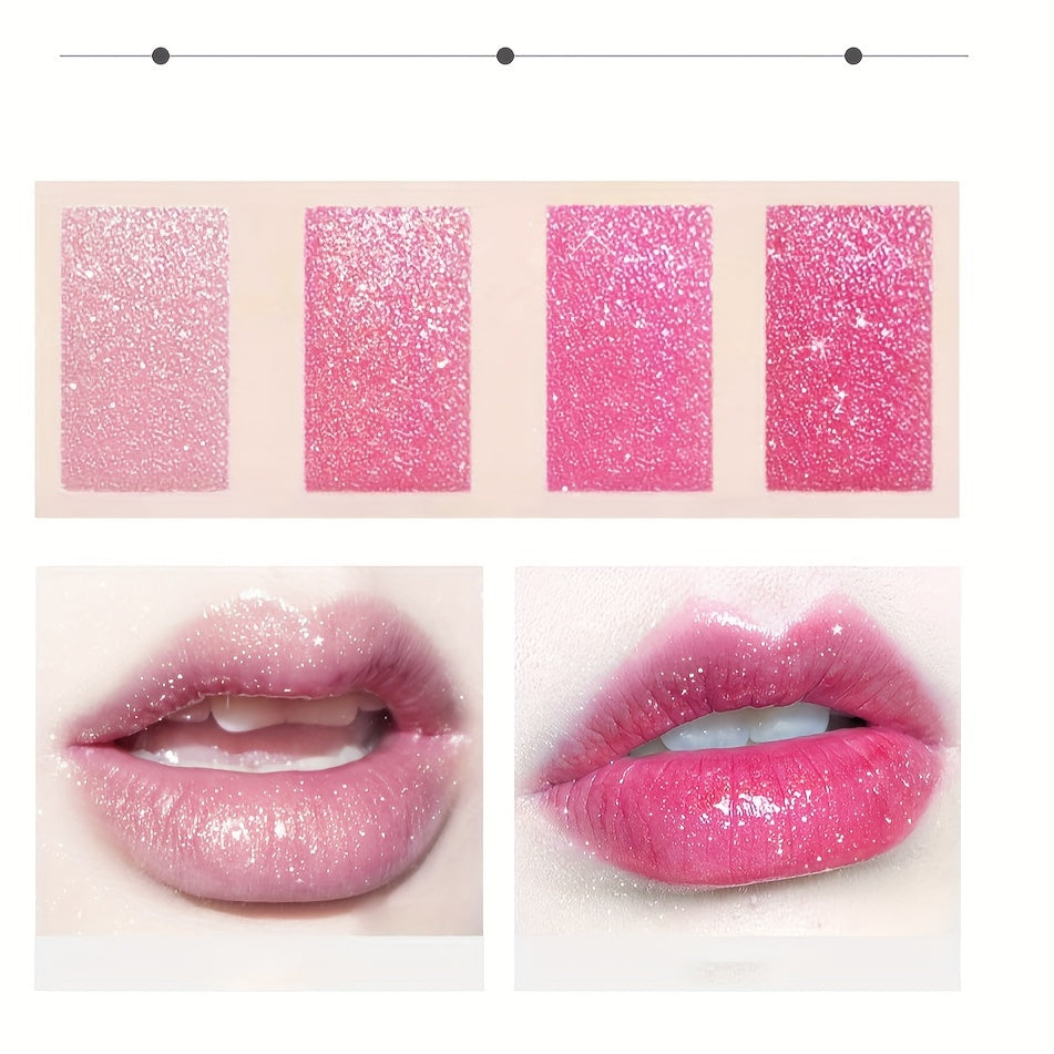Rose Smoky Glitter Lipstick - Shimmering Pink Glossy Lipstick with Metallic Finish, Long-Lasting for All Light Beige Types, Perfect for Parties & Special Occasions, Party Makeup, Starry Sky Design, Metallic Finish - The Superior Findings Depot