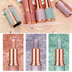 Rose Smoky Glitter Lipstick - Shimmering Pink Glossy Lipstick with Metallic Finish, Long-Lasting for All Light Beige Types, Perfect for Parties & Special Occasions, Party Makeup, Starry Sky Design, Metallic Finish - The Superior Findings Depot