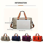 Large Capacity Travel Bag with Wet/Dry Separation Design - Heavy-Duty Nylon Luggage Tote, Spacious Carry-On Suitcase for Women, Gym, Yoga - The Superior Findings Depot