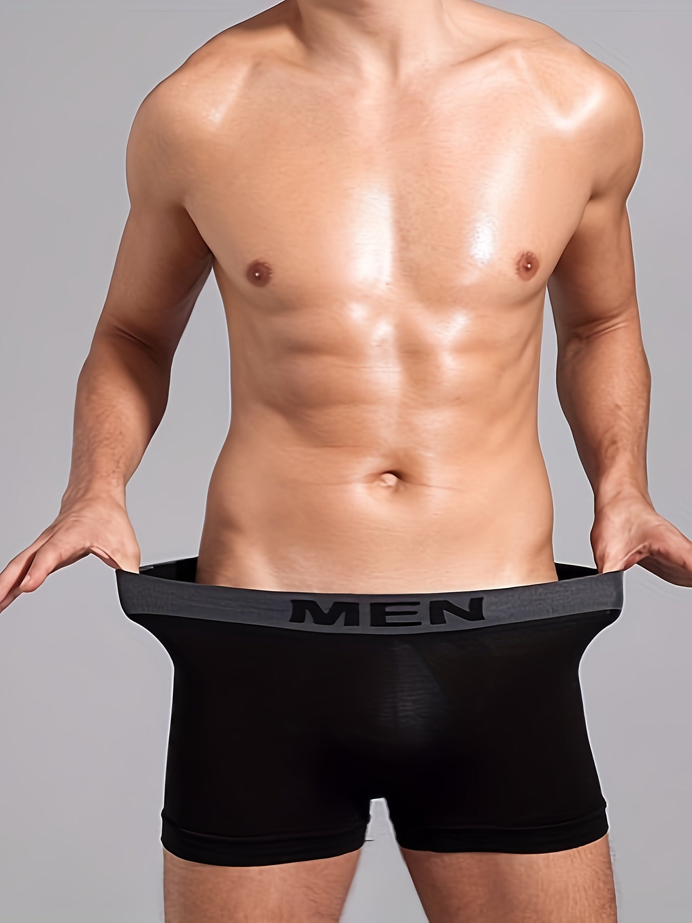 10pcs Men's Seamless Underwear - Ultra-Thin Breathable Boxers, No Visible Lines, Multi-Color Pack (Black/Red/Blue/Gray/) - Extended Sizes S-L - Everyday & Formal Wear - Bulk Pack for Convenience, Modern Boxers, High Elasticit