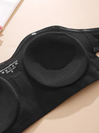 Seamless Strapless Bandeau Bra for Women - Anti-Slip, Cross-Back Design with Side Closure, Wireless & Padded - Comfortable Nylon Blend, Removable Pads for Casual Wear, Plus Size Bra - The Superior Findings Depot