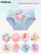 8-Pack Girls' Underwear - Pink Briefs Unicorn & Mermaid Print