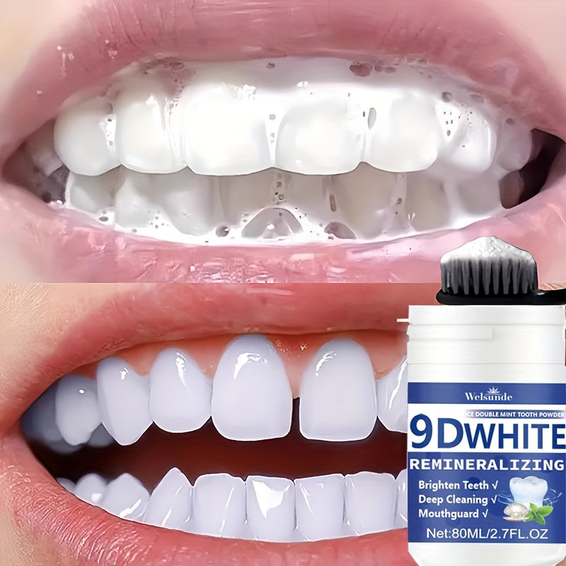 9D White Remineralizing Hydroxyapatite Tooth Powder, Tooth Whitening Powder, Deep Cleaning, Fresh Breath, Ideal for Oral Health & Hygiene Gift for Women Men, Breath Freshener, Toothpaste, Tooth Cleaning Powder for Daily Life - The Superior Findings Depot