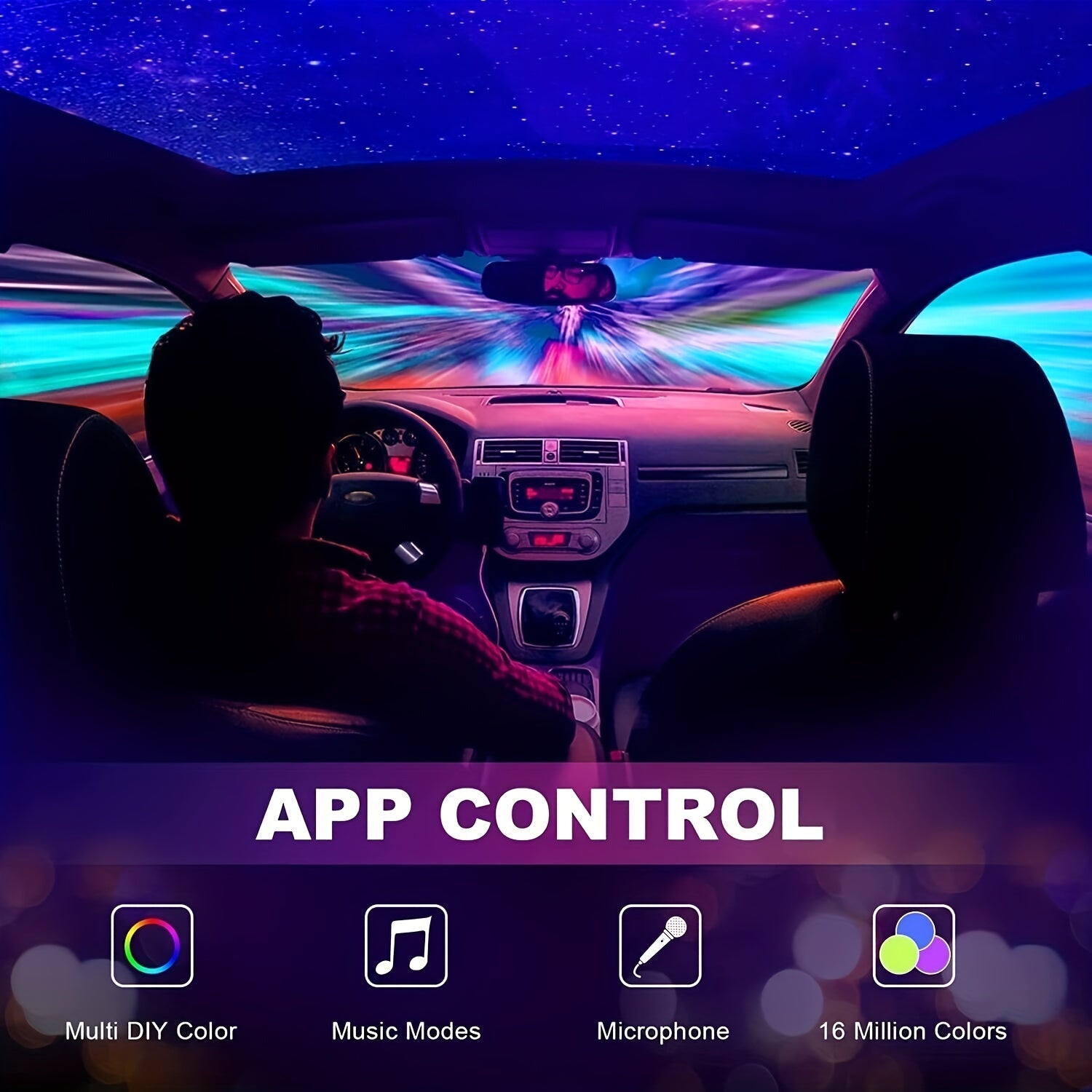 Interior Lights,LED Lights, Accessories,Smart APP Control with Remote Control, Music Sync Color Change,RGB Inside Car Lights with DIY Mode and Music Mode, DC 12V - The Superior Findings Depot