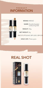IMAN OF MAGIC Dual-Ended Concealer & Contour Stick - Waterproof, Natural Finish for All Skin Tones | Highlights & Conceals Blemishes, Dark Circles, Shadows Nose & Cheeks | Versatile Makeup Stick with Pink & Brown Shades - The Superior Findings Depot