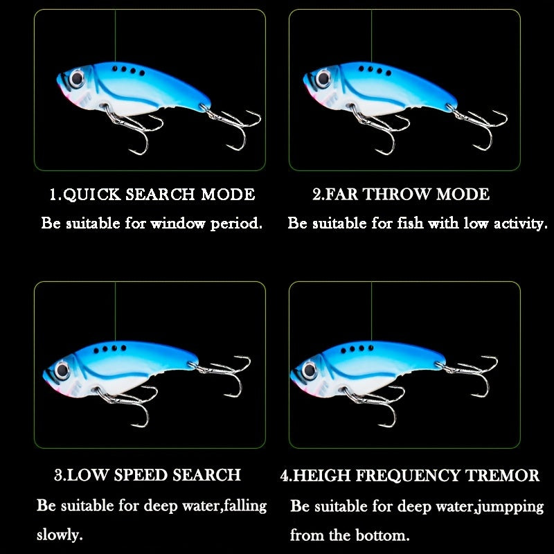 X-FIN Metal VIB Fishing Lure - 7g/0.25oz, 10g/0.35oz, 15g/0.53oz Jig Vibrate Hard Bait with Spinner, Saltwater & Freshwater Compatible, Zinc Alloy, Ideal for Bass, Pike, and Perch, Fishing Tackle|Vibrating Lure|Durable Fishin - The Superior Findings Depot