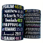 Silicone Wristbands with Inspirational Bible Verses - Black Religious Faith Bracelets for Men & Women, Motivational Scripture Quotes, Durable Comfort Fit for Daily Wear & Spiritual Encouragement, Faith Accessories, Spiritual - The Superior Findings Depot
