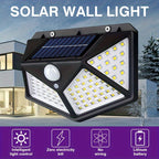 New 100LED wall sensor light, intelligent light sensor, solar charging, brightness automatic adjustment, outdoor solar sensor light, four side luminous human sensor wall light - The Superior Findings Depot