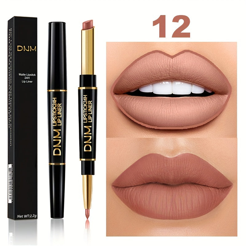 Double-ended Non-stick Cup Long Lasting Lipstick Lip Liner High Pigmented Waterproof Valentine's Day Gifts - The Superior Findings Depot