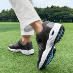 Men's Lightweight Golf Shoes with All-Day Traction - Breathable Synthetic & Rubber Sole for Grass Courses, Casual Wear & Outdoor Sports - White/Black Design, Casual Wear Shoes | Casual Athletic Design | Durable Rubber Sole, G