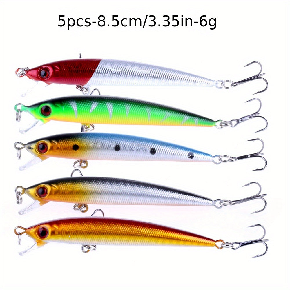 56pcs Fishing Lures Kit Crankbait Tackle Minnow Popper Pencil Swimbaits Hook Freshwater Saltwater Hard Baits Set for pike carp bass fishing christmas gift for man - The Superior Findings Depot
