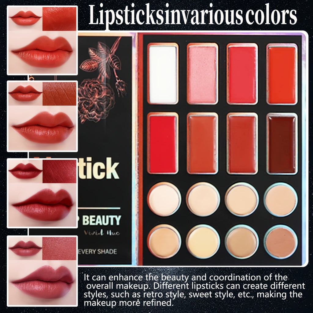 4-Page Makeup Palette, 55 Colors: 24 Eyeshadow Shades (Matte & Glitter), 6 Lip Colors, 9 Contour & Concealer Shades, 6 Highlighter & Eyeshadow Palettes in Berry, Pink, Purple, Red, Golden - Perfect Gift for Women on Special O - The Superior Findings Depot