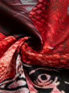 Ihembe Lamadoda Elinombala Obomvu Nelinemikhono Emide Eliprintiwe Nenhlanzi - Elishesha Ukomisa