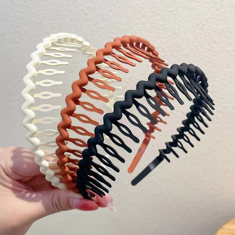 Hair Clip Frosted Color Headband Women's Non-slip Band Teeth Simple Pressure Headband Face Headband Hair Accessories - The Superior Findings Depot