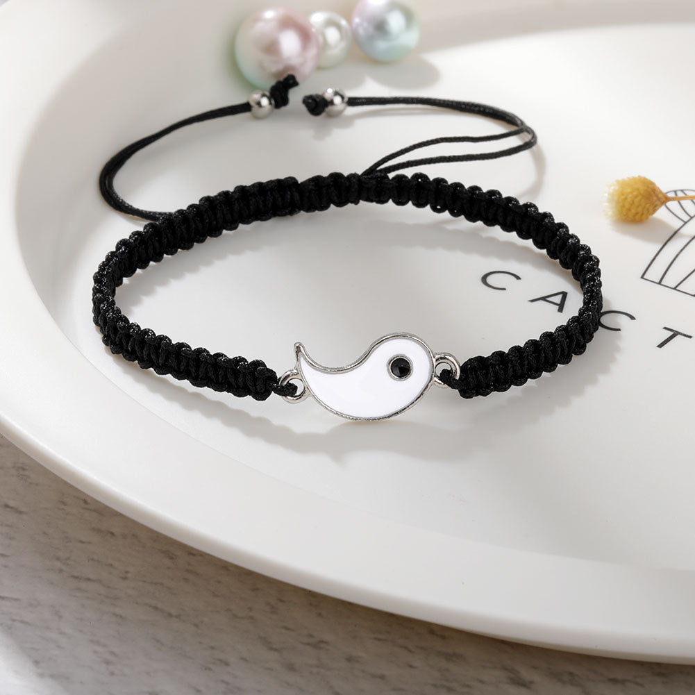 2pcs Best Friend Bracelets for 2 Adjustable Cord Thread Yin Yang Matching Bracelet for Bff Friendship Relationship Friendshop Boyfriend Girlfriend Valentines Gift, Suitable for Women - The Superior Findings Depot