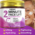 2-Minute Face Lift Day & Night Cream - Collagen Lift & Tight Face Cream with Retinol, Collagen, Turmeric, Hyaluronic Acid & Vitamin CE - Moisturizing & Smoothing for All Skin Types - Alcohol-Free, 24-Hour Hydration, Face Loti - The Superior Findings Depot