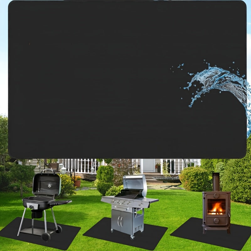 1pc of 91.44x127.0 cm barbecue mat, floor mat for barbecue, barbecue mat for outdoor barbecue deck protection, barbecue mat, reusable - The Superior Findings Depot