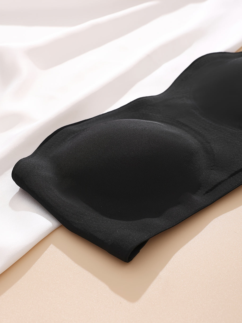 Seamless Strapless Bandeau Bra for Women - Anti-Slip, Cross-Back Design with Side Closure, Wireless & Padded - Comfortable Nylon Blend, Removable Pads for Casual Wear, Plus Size Bra - The Superior Findings Depot