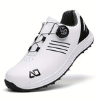 AOPLUS Men'S Stylish Golf Shoes - Low-Top Synthetic Cover Upper, Breathable Fabric & Cushioned Rubber Sole, All-Season Golf Shoes with Arch Support & Traction, Sleek Shoe Design, Comfortable Fit