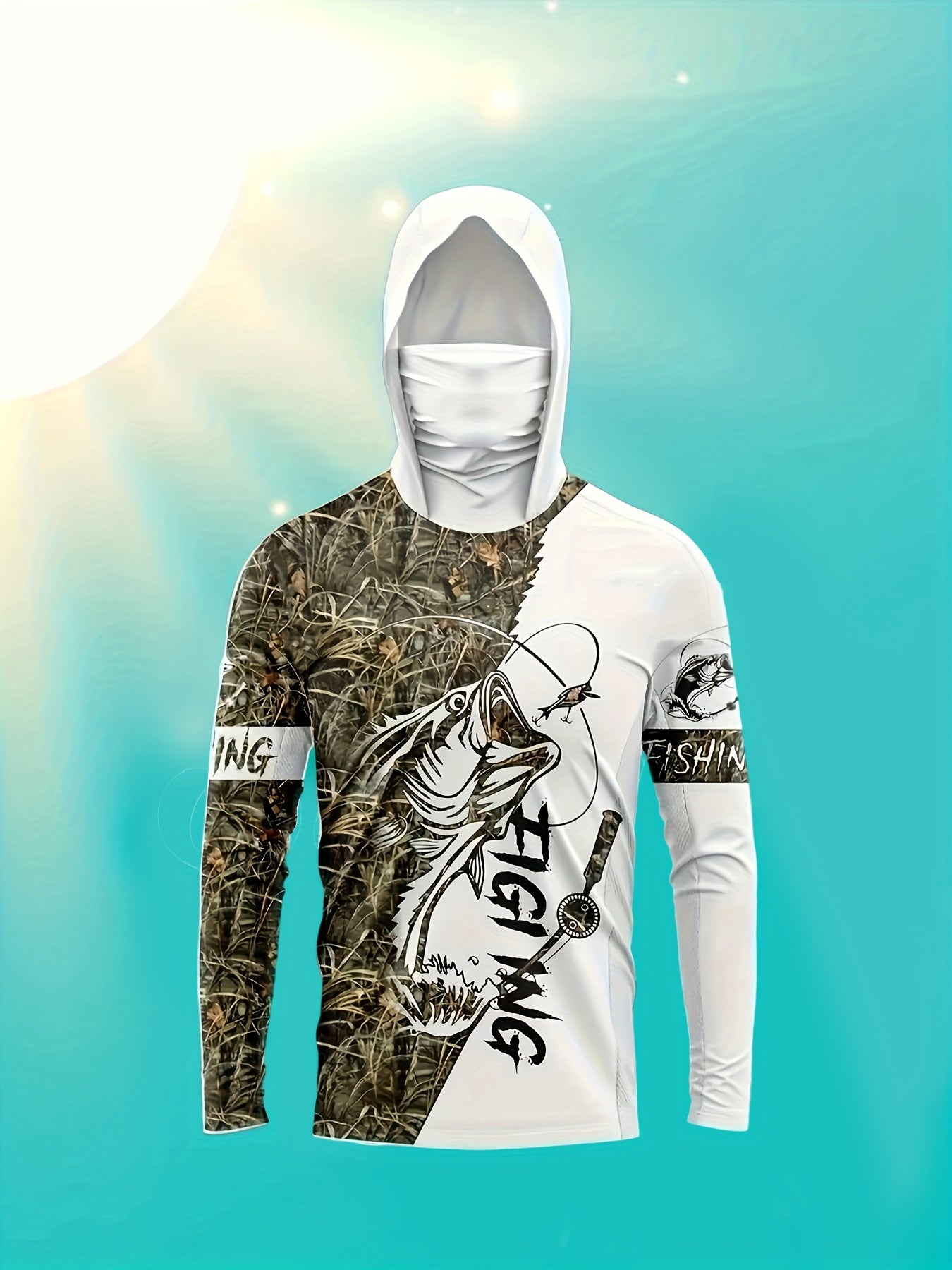 Men's Outdoor Casual Hoodie - Patterned Sweatshirt Medium Stretch