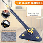 [Rotating Cleaning Mop] 1set, 360° Rotating Triangle Cleaning Mop | Long Handle Floor Mop, Hands-free Wash Squeeze Mop, Wet And Dry Dual-use Cleaning Mop, for Floor Wall Ceiling Corner Glass, Cleaning Supplies, Cleaning Tool - The Superior Findings Depot