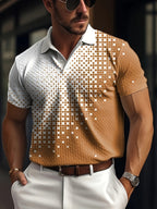 Men's Gradient Short Sleeve Golf Shirts - Casual Regular Fit Summer
