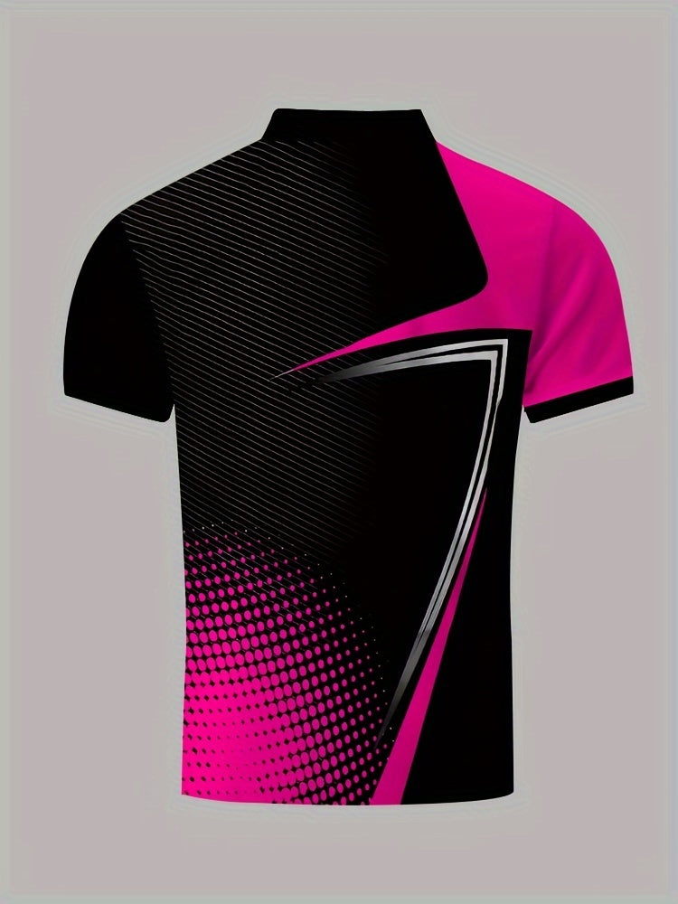 Men's Color Blocked Short Sleeve Golf Shirts - Casual Regular Fit