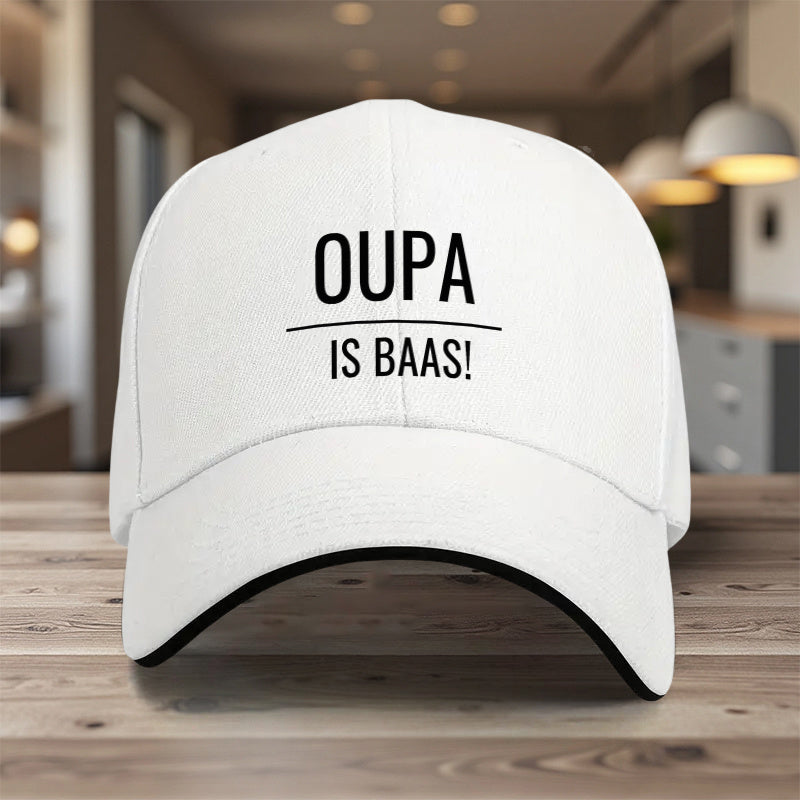 1pc Adjustable Snapback Baseball - Lightweight All-Season Hat with Oupa Is Baas! Design, / Contrast, Unisex for Men & Women, Wedding, Birthday, Baseball Hat, Wedding Accessory, Sporty Style, Durable Construction, Outdoor Enth