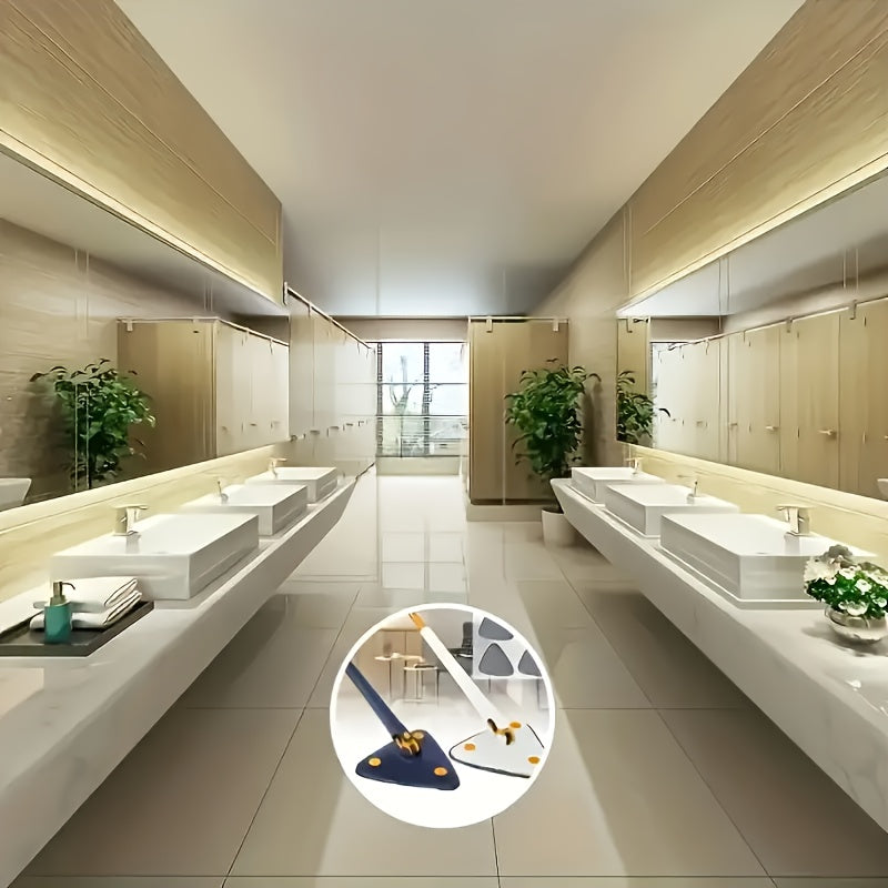 [Rotating Cleaning Mop] 1set, 360° Rotating Triangle Cleaning Mop | Long Handle Floor Mop, Hands-free Wash Squeeze Mop, Wet And Dry Dual-use Cleaning Mop, for Floor Wall Ceiling Corner Glass, Cleaning Supplies, Cleaning Tool - The Superior Findings Depot