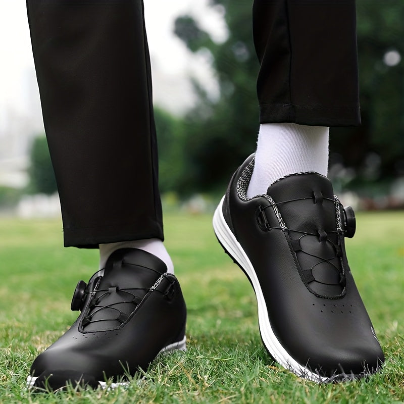 AOPLUS Men'S Stylish Golf Shoes - Low-Top Synthetic Cover Upper, Breathable Fabric & Cushioned Rubber Sole, All-Season Golf Shoes with Arch Support & Traction, Sleek Shoe Design, Comfortable Fit