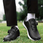 AOPLUS Men'S Stylish Golf Shoes - Low-Top Synthetic Cover Upper, Breathable Fabric & Cushioned Rubber Sole, All-Season Golf Shoes with Arch Support & Traction, Sleek Shoe Design, Comfortable Fit