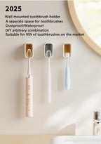 Toothbrush Storage Box - Wall-Mounted No Drill Space-Saving GONQIN