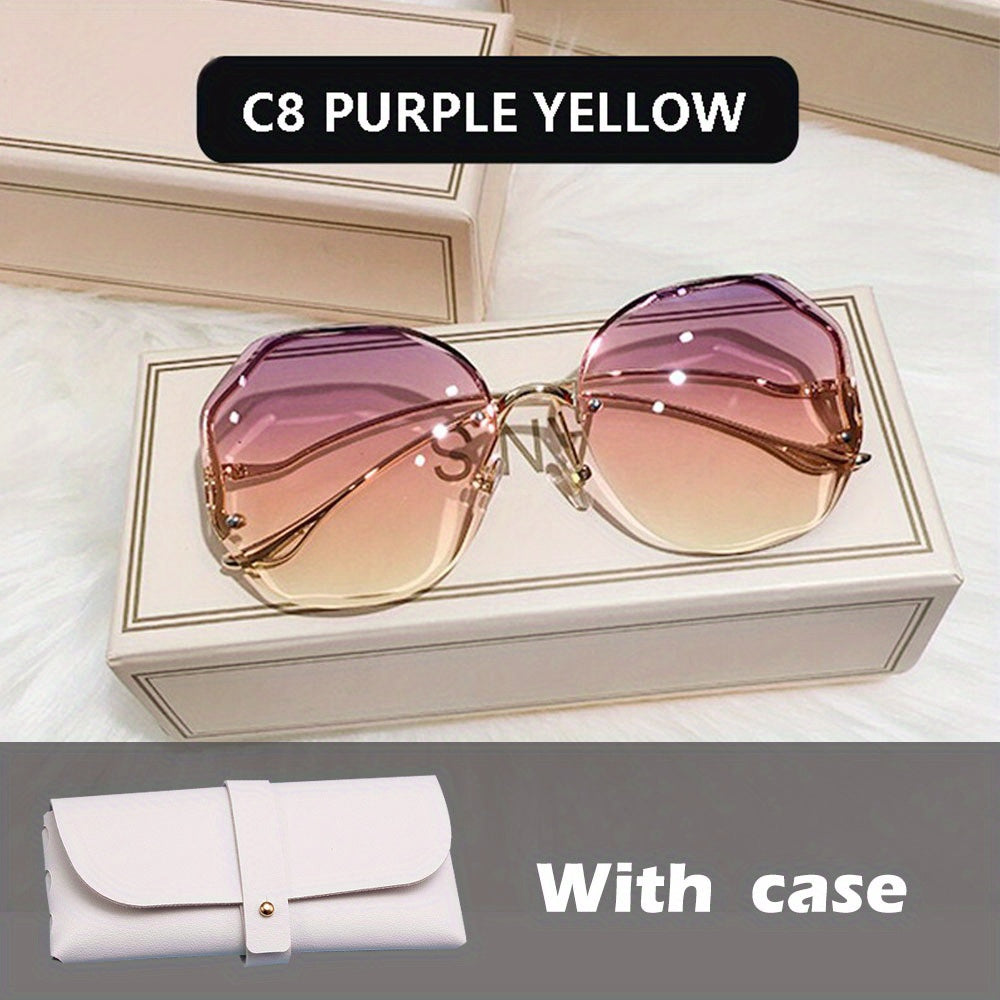 Fashion Sunglasses Women Metal Female Vintage Ladies Stylish Design Oversized Square Sunglasses For Women - The Superior Findings Depot