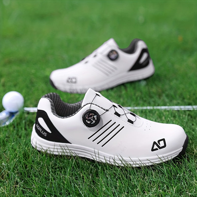 AOPLUS Men'S Stylish Golf Shoes - Low-Top Synthetic Cover Upper, Breathable Fabric & Cushioned Rubber Sole, All-Season Golf Shoes with Arch Support & Traction, Sleek Shoe Design, Comfortable Fit