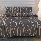 3pcs 100% Polyester Brushed Bedding Set, Floral Plant Print, Duvet Cover with 2 Pillowcases, Zipper Closure, Breathable, Machine Washable, Home Hotel Bedding Kit - The Superior Findings Depot