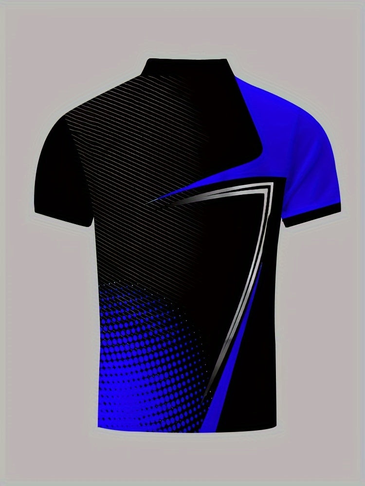 Men's Color Blocked Short Sleeve Golf Shirts - Casual Regular Fit