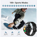 New Men's and Women's Sports Smartwatch, 1.52-inch Full Touch Screen with Call and Message Features, Activity Tracker, Pedometer, Multiple Sport Modes, Compatible with iOS/Android Devices, Minimalist Style, TPU Strap, Alloy C - The Superior Findings Depot