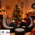 Inflatable Lounge Chair, Extra Large with Footrest Ottoman, Heavy-Duty PVC, Stable Base, Deep Seat & High Back Support, Foldable & Portable, for Indoor/Outdoor Use, Living Room, Bedroom, Patio, Camping, Dorm, Balcony - The Superior Findings Depot