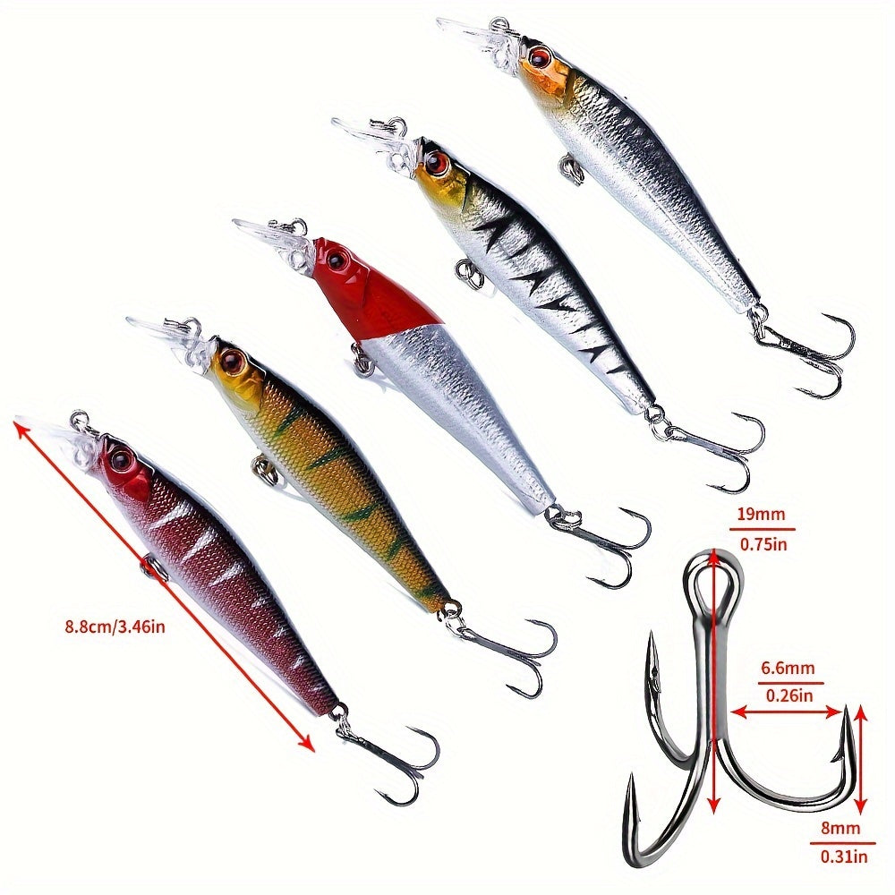 56pcs Fishing Lures Kit Crankbait Tackle Minnow Popper Pencil Swimbaits Hook Freshwater Saltwater Hard Baits Set for pike carp bass fishing christmas gift for man - The Superior Findings Depot