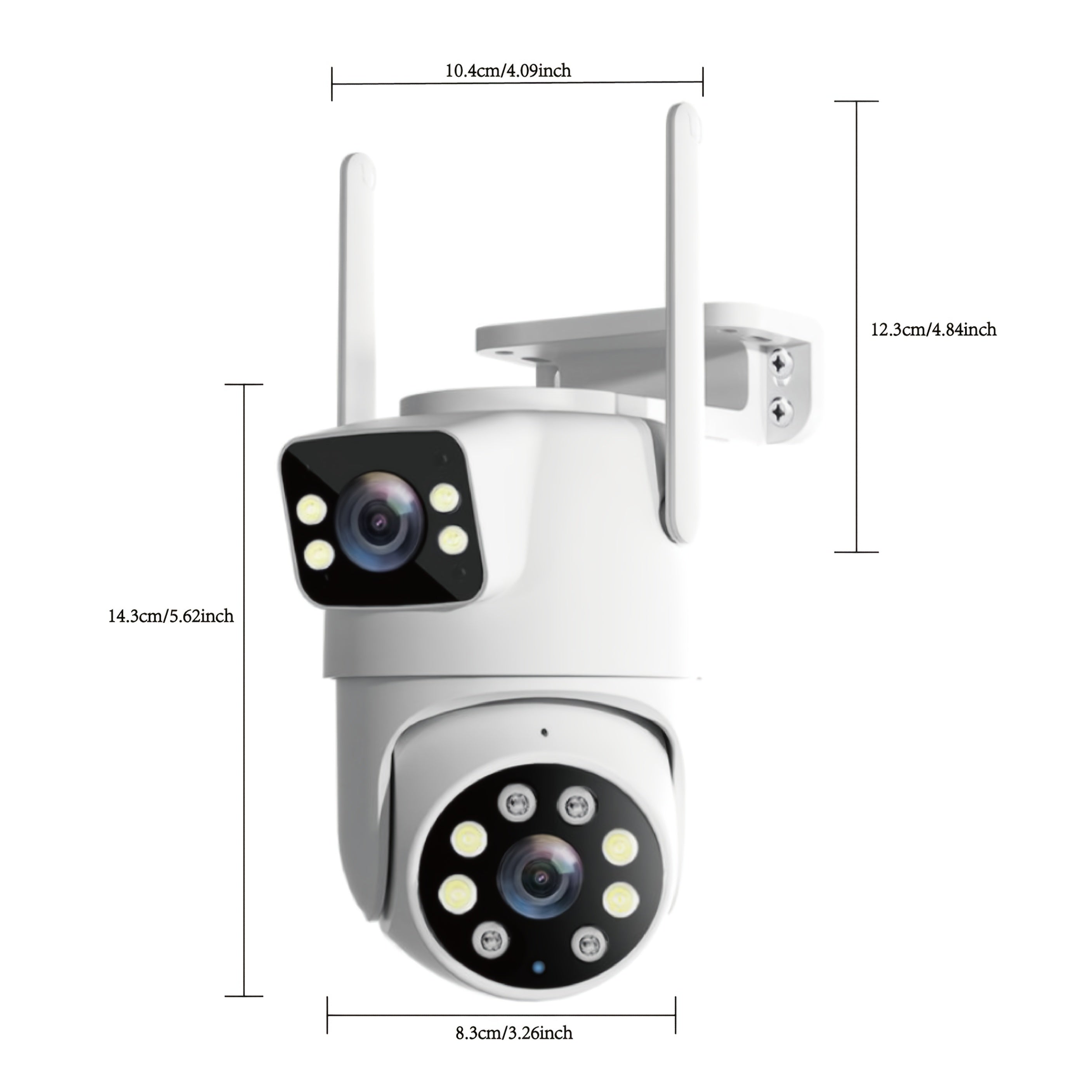 IP66 Dual Lens Outdoor WiFi Security Camera - 2.4GHz Wireless IP Camera, AI Human Tracking, Color Night Vision, Two-Way Audio, Pan/Tilt Rotation for Home Surveillance - The Superior Findings Depot