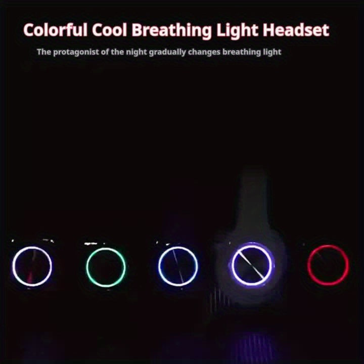 B39 Light Emitting Wireless Headphones, Colorful LED Lights Comfort Over Ear Foldable Headset With Built-in Microphone, FM, SD Card Slot, Wired For School/Tablet Computer/PC/TV/Cellphones/Travel Gift For Birthday/Easter/Boy/G - The Superior Findings Depot