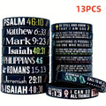 Silicone Wristbands with Inspirational Bible Verses - Black Religious Faith Bracelets for Men & Women, Motivational Scripture Quotes, Durable Comfort Fit for Daily Wear & Spiritual Encouragement, Faith Accessories, Spiritual - The Superior Findings Depot