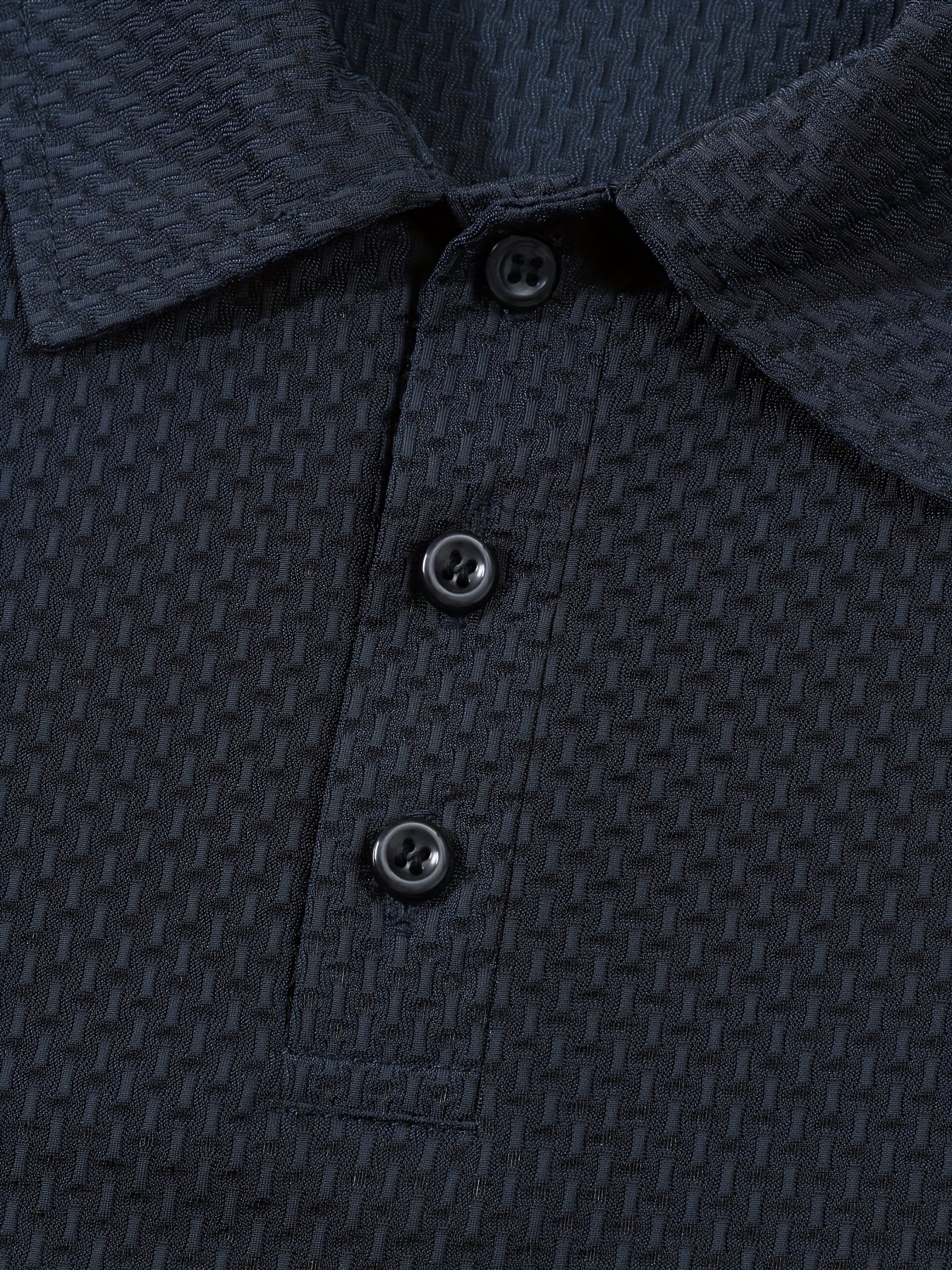 Men's Casual Golf Business Polo Shirt - Large Size Geometric Pattern