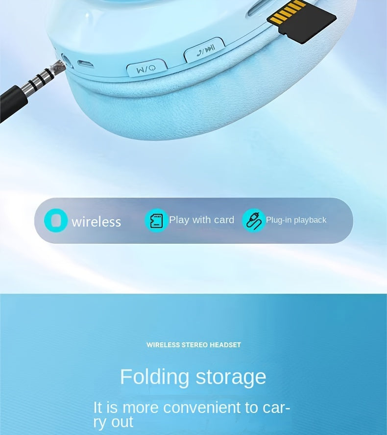 39 Luminous Wireless Headphones with Plug-in, Wired and Wireless Multifunctional Use - The Superior Findings Depot