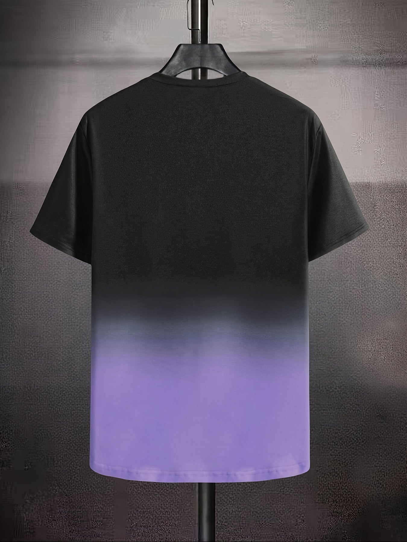 Men's Casual Ombre T-Shirt with White Cursive 'Whatever' Back Print - Dark Navy to Pink Gradient Short Sleeve Round Neck Tee, All-Season Fit, Machine Washable Streetwear & Casual Attire Top - The Superior Findings Depot