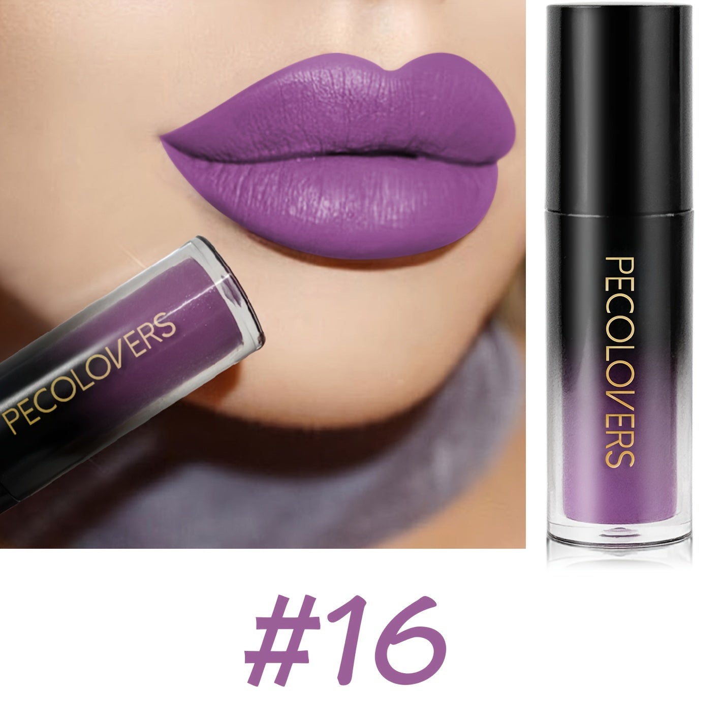 PECOLOVERS Matte Velvet Liquid Lipstick - 18 Colors, Long-Lasting Satin Finish, Creamy Formula for All Light Beige Types, Perfect for Christmas & Everyday Makeup, Everyday Makeup, Sleek Tube Design, Smooth Application - The Superior Findings Depot