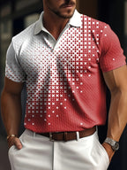 Men's Gradient Short Sleeve Golf Shirts - Casual Regular Fit Summer
