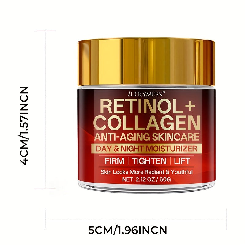 [Retinol Collagen Cream] Retinol Collagen Cream | Hydrates, Tightens, And Lifts Drooping Skin, Enhances Elasticity, Balances Skin Tone, Includes Hyaluronic Acid, Vitamin C, And Peptides, For All Skin Types - The Superior Findings Depot