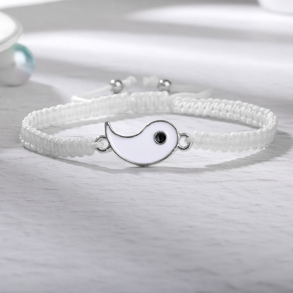 2pcs Best Friend Bracelets for 2 Adjustable Cord Thread Yin Yang Matching Bracelet for Bff Friendship Relationship Friendshop Boyfriend Girlfriend Valentines Gift, Suitable for Women - The Superior Findings Depot